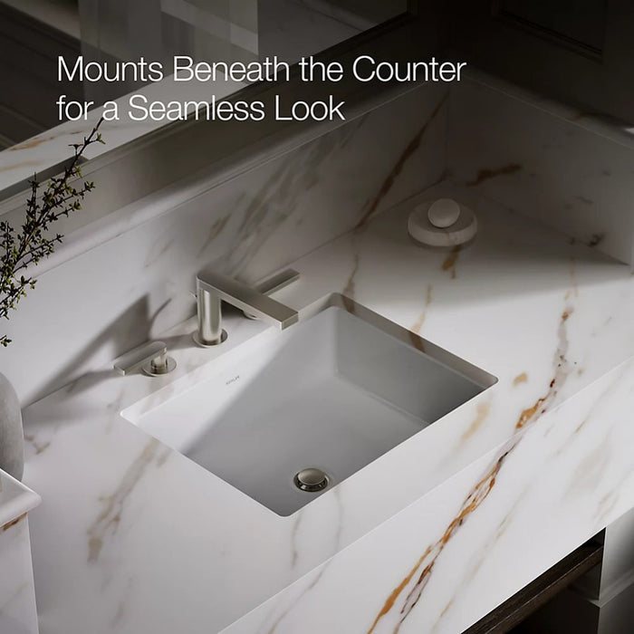 503*397*171mm Kohler Verticyl Gloss White Ceramic Rectangle With Overflow Under-Mount Basins