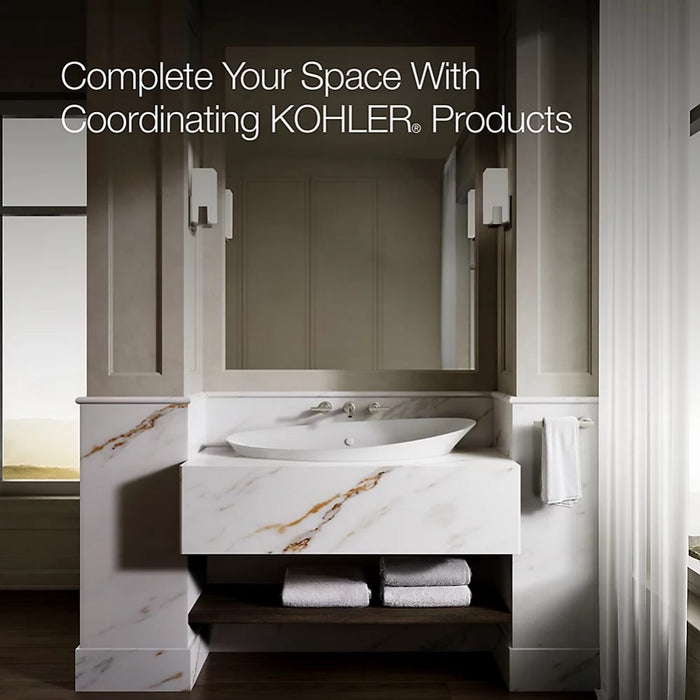 530/980mm Kohler Veil White Oval Vessel With Overflow Semi Insert Basins