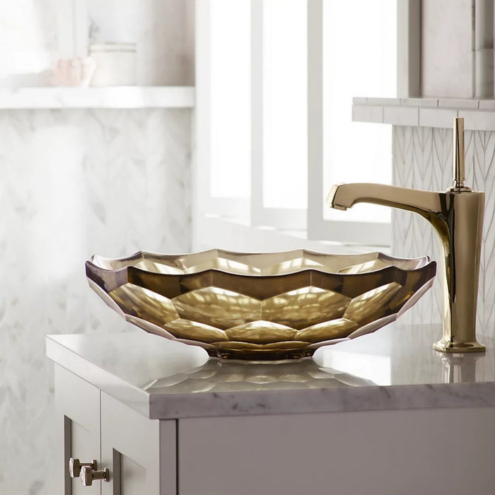 445*445mm KOHLER Briolette Faceted Glass Above Counter Basin