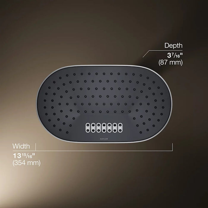 354mm Kohler Statement 2 Function 12 Deep Massage Rainhead Oval Shower Heads