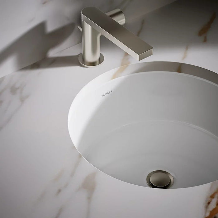 400*401*171mm Kohler Verticyl Gloss White Ceramic Round With Overflow Under-Mount Basins