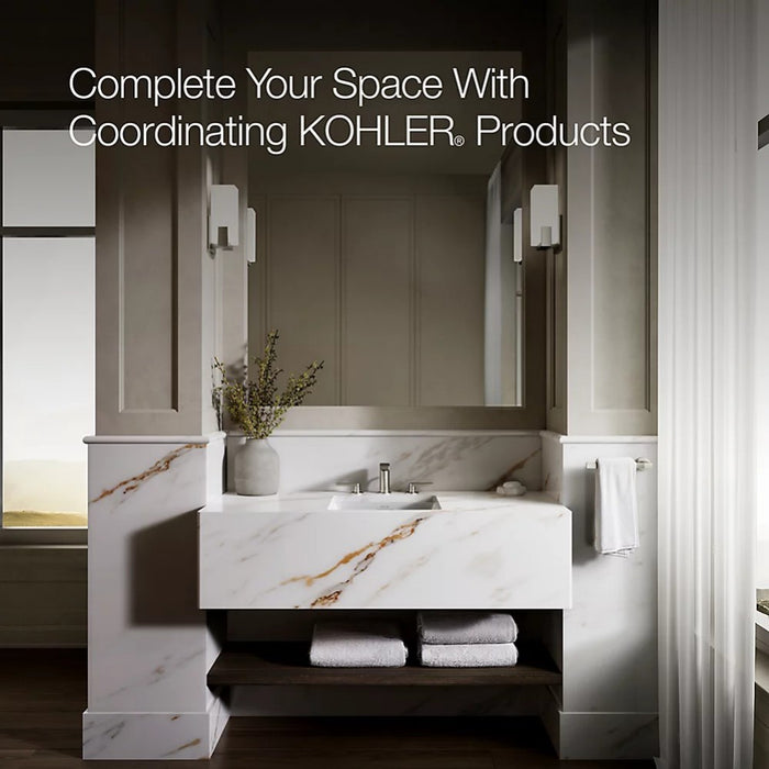 352*352*180mm Kohler Brazn Kohler White/Honed Black Ceramic Square With Overflow Under-Mount Basins