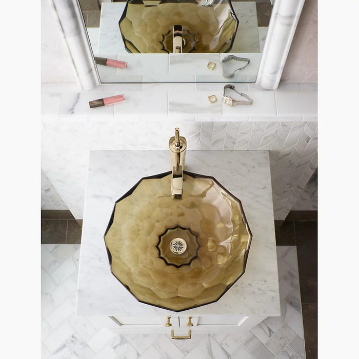 445*445mm KOHLER Briolette Faceted Glass Above Counter Basin