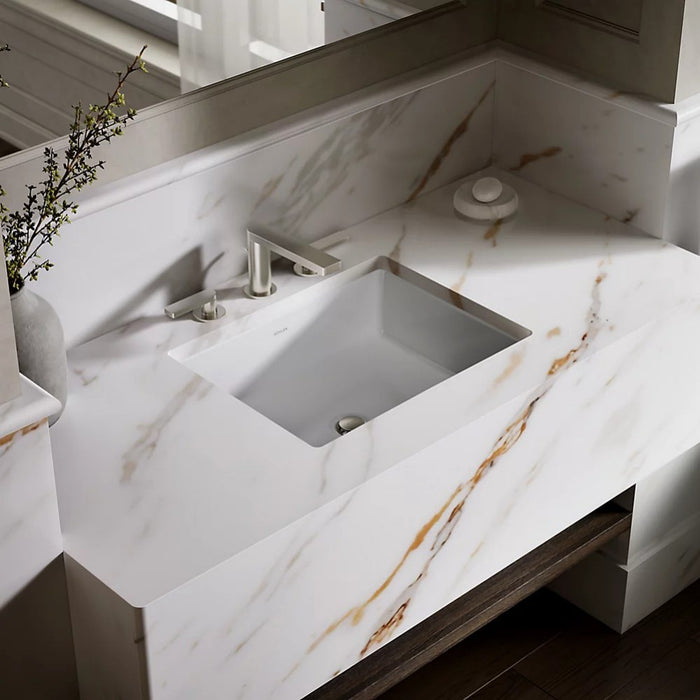 503*397*171mm Kohler Verticyl Gloss White Ceramic Rectangle With Overflow Under-Mount Basins