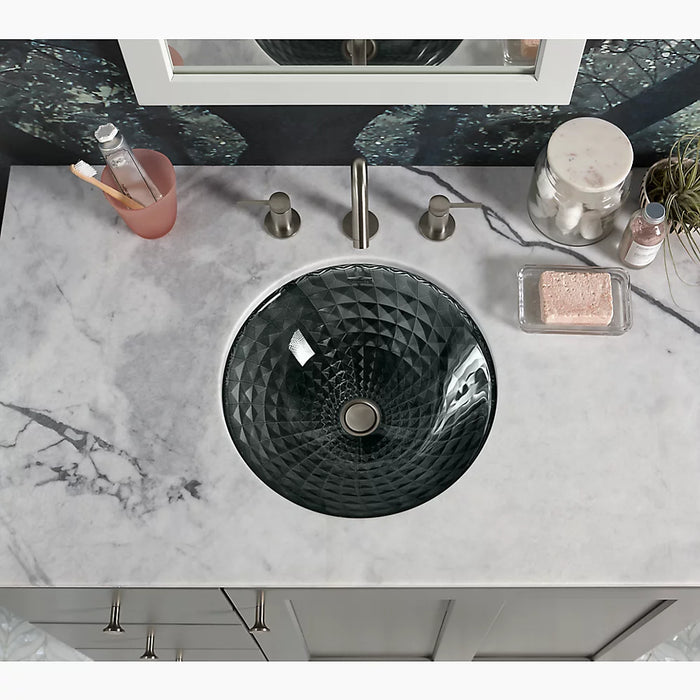 408*408mm KOHLER Kallos Spun Round Glass Undermount Basin