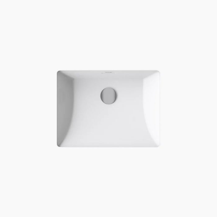 482*352*184mm Kohler Brazn Kohler White/Honed Black Ceramic Rectangle With Overflow Under-Mount Basins