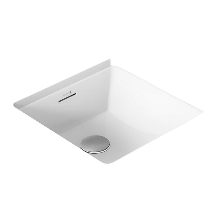352*352*180mm Kohler Brazn Kohler White/Honed Black Ceramic Square With Overflow Under-Mount Basins