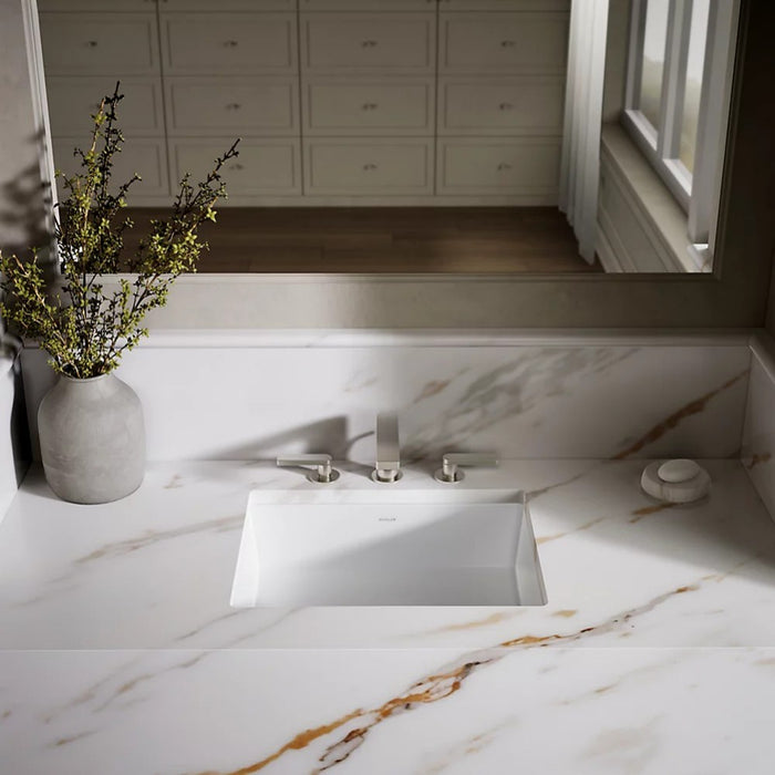 503*397*171mm Kohler Verticyl Gloss White Ceramic Rectangle With Overflow Under-Mount Basins