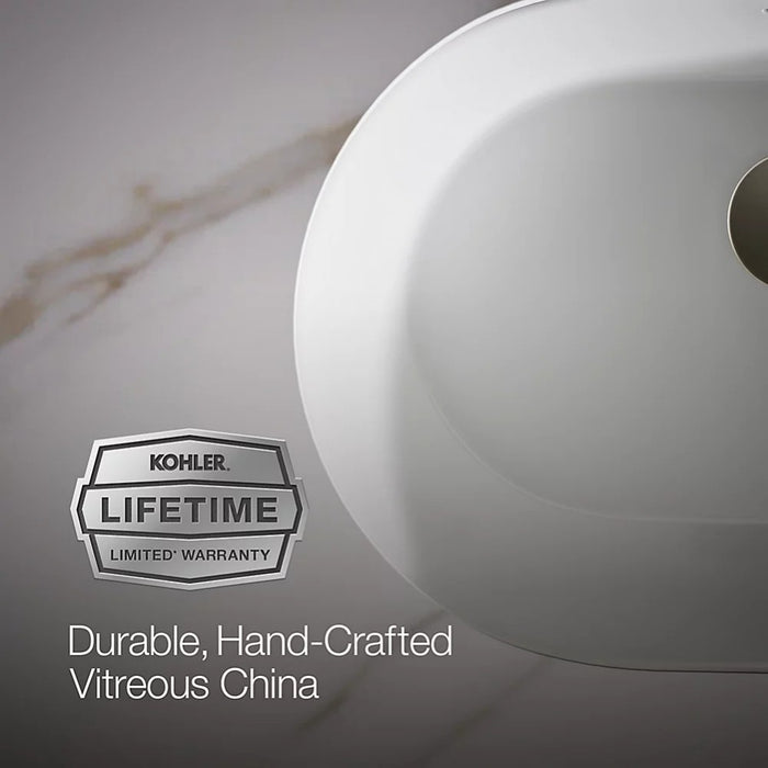 560*352*180mm Kohler Brazn Kohler White/Honed Black Ceramic Oval With Overflow Under-Mount Basins
