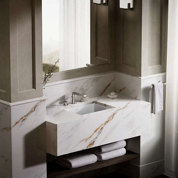 503*397*171mm Kohler Verticyl Gloss White Ceramic Rectangle With Overflow Under-Mount Basins
