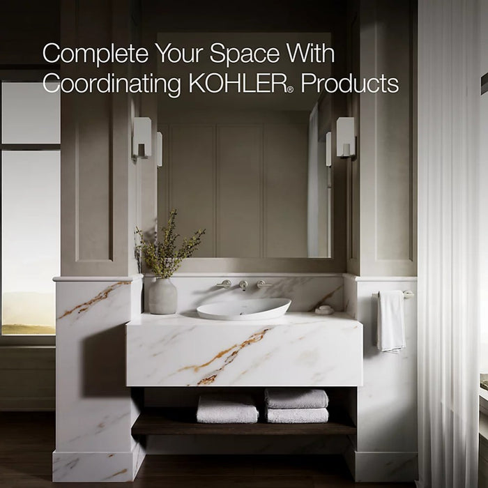 530/980mm Kohler Veil White Oval Vessel With Overflow Semi Insert Basins