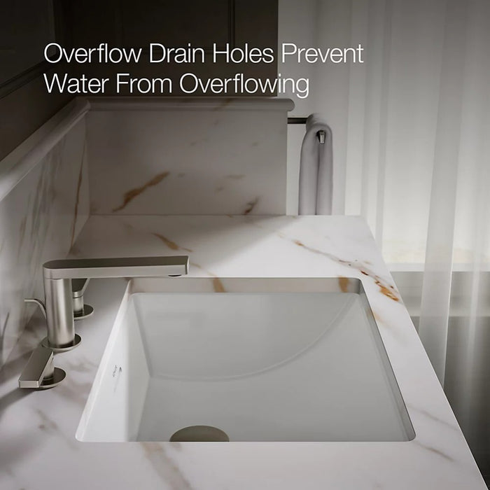 482*352*184mm Kohler Brazn Kohler White/Honed Black Ceramic Rectangle With Overflow Under-Mount Basins