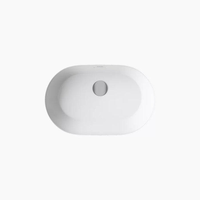 560*352*180mm Kohler Brazn Kohler White/Honed Black Ceramic Oval With Overflow Under-Mount Basins