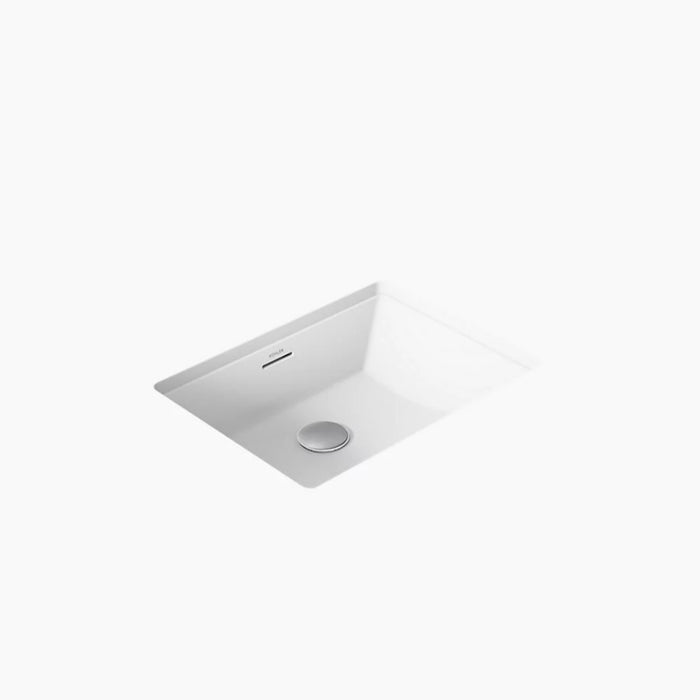 482*352*184mm Kohler Brazn Kohler White/Honed Black Ceramic Rectangle With Overflow Under-Mount Basins