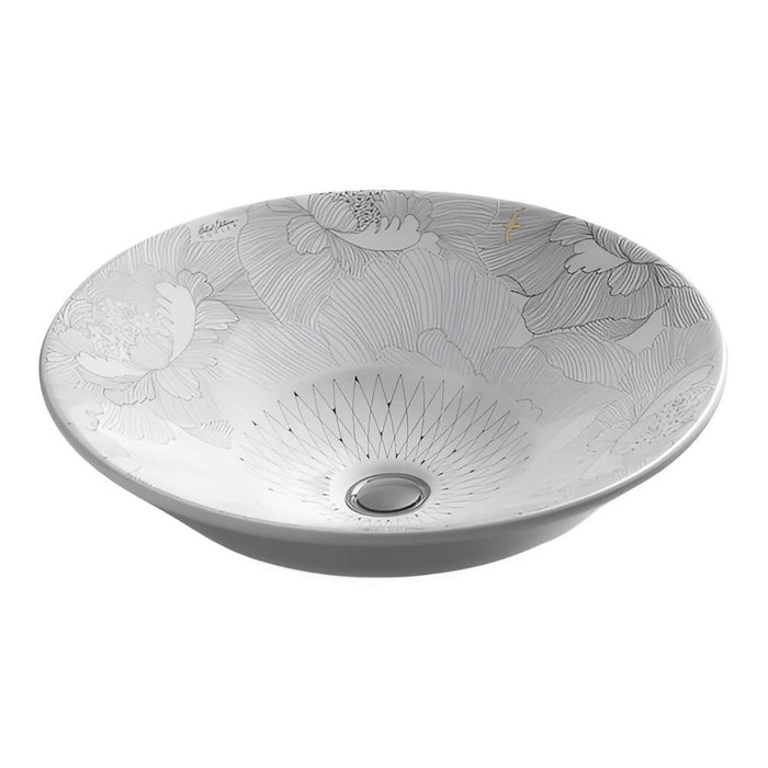 413*413mm KOHLER Bell Round Vitreous China Empress Bouquet Conical Vessels Above Counter Basin