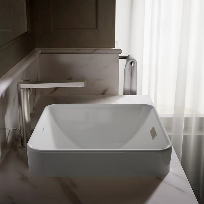 413*413*175mm Kohler Gloss White Ceramic Forefront Square Vessel Without Faucet Deck Above Counter Basins