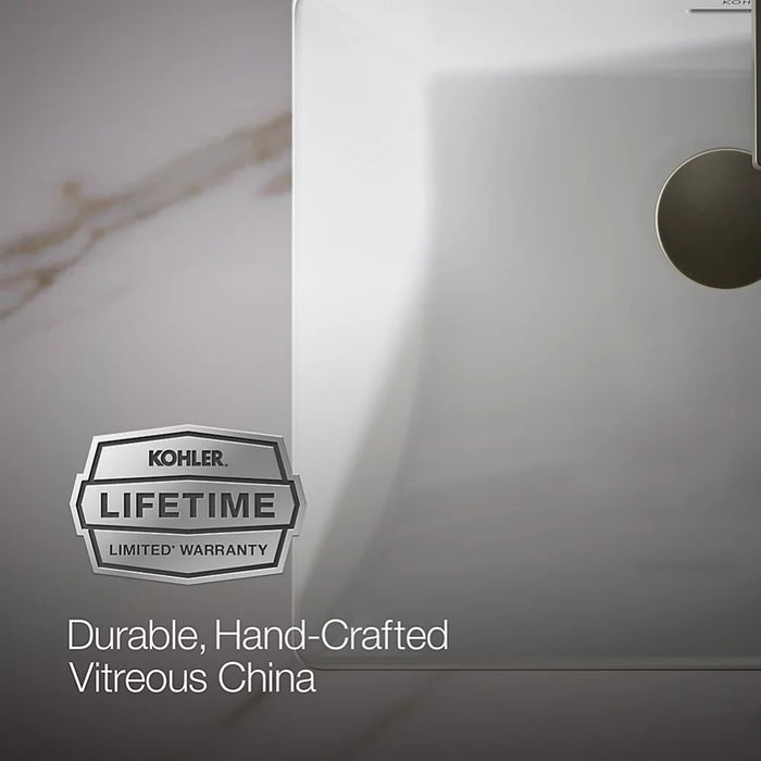482*352*184mm Kohler Brazn Kohler White/Honed Black Ceramic Rectangle With Overflow Under-Mount Basins