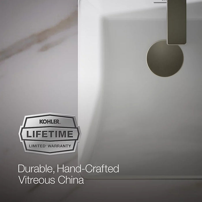 352*352*180mm Kohler Brazn Kohler White/Honed Black Ceramic Square With Overflow Under-Mount Basins