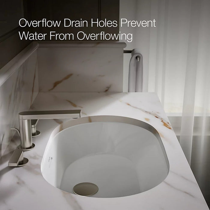 560*352*180mm Kohler Brazn Kohler White/Honed Black Ceramic Oval With Overflow Under-Mount Basins
