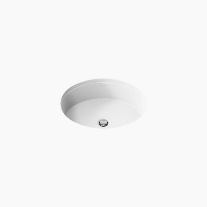 486*407*171mm Kohler Verticyl Gloss White Ceramic Oval With Overflow Under-Mount Basins
