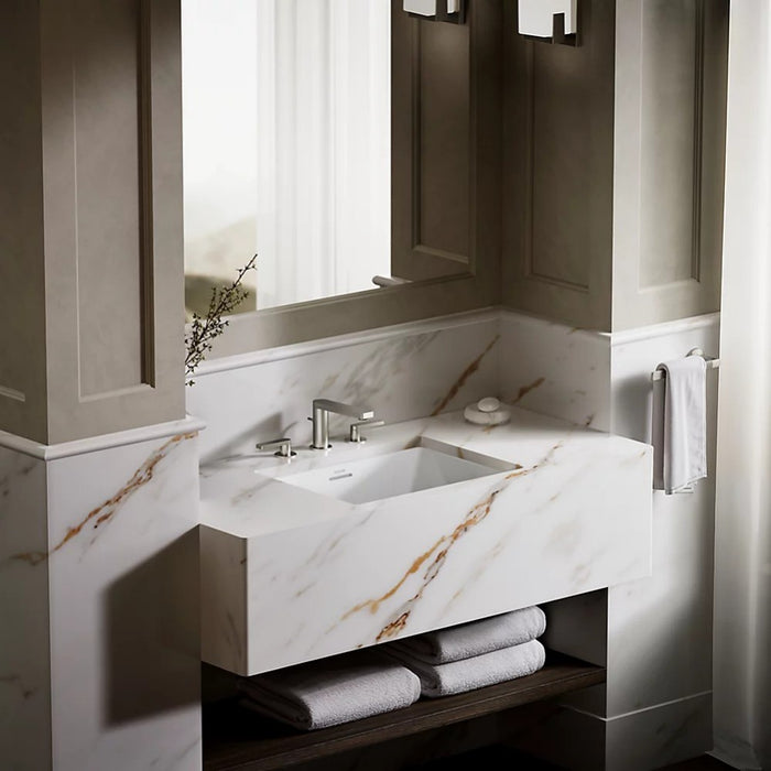 482*352*184mm Kohler Brazn Kohler White/Honed Black Ceramic Rectangle With Overflow Under-Mount Basins