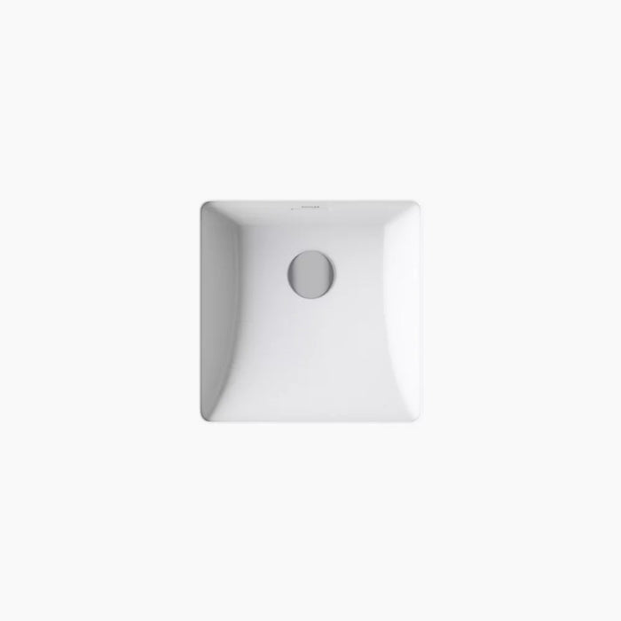 352*352*180mm Kohler Brazn Kohler White/Honed Black Ceramic Square With Overflow Under-Mount Basins