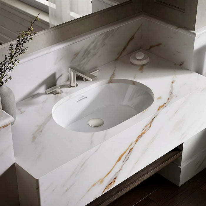 560*352*180mm Kohler Brazn Kohler White/Honed Black Ceramic Oval With Overflow Under-Mount Basins