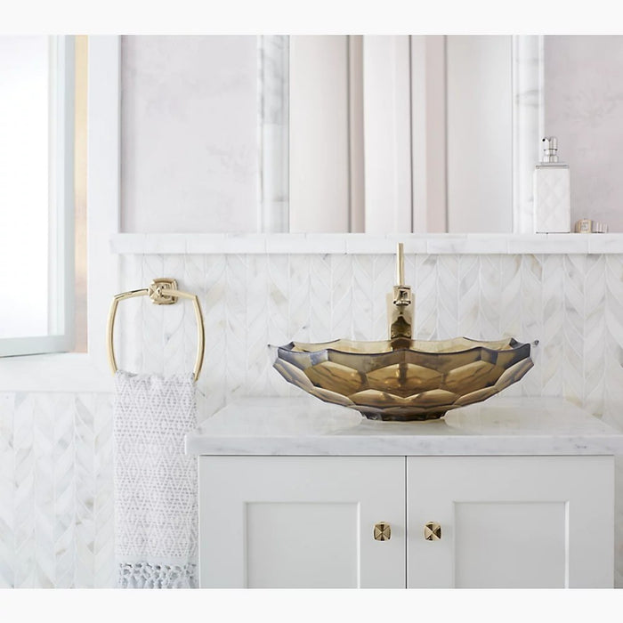 445*445mm KOHLER Briolette Faceted Glass Above Counter Basin