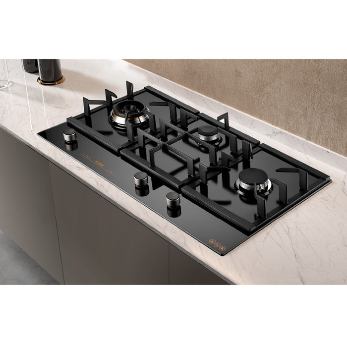896*515*(640-960)mm Fotile Black 23MJ/h Tempered Glass Cooktop