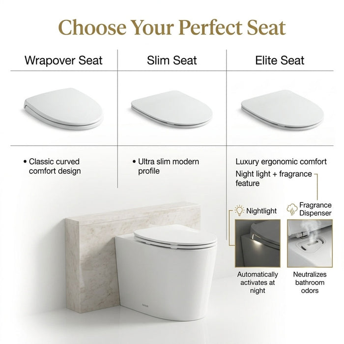 580*370*390mm Kohler Grande Ceramic White Rimless Wall Faced Toilet Pan