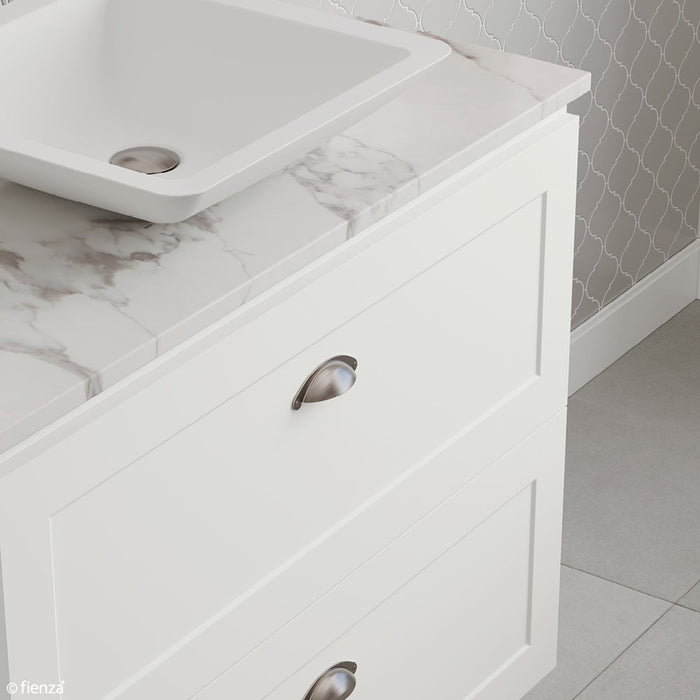 600-1800*455*450mm FIE Mila White EO Board Wall Hung Vanity - Brushed Nickel Handle