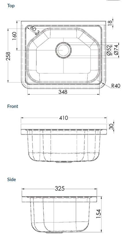 Compact 11 Litre Stainless Steel Hand Basin - HD reno