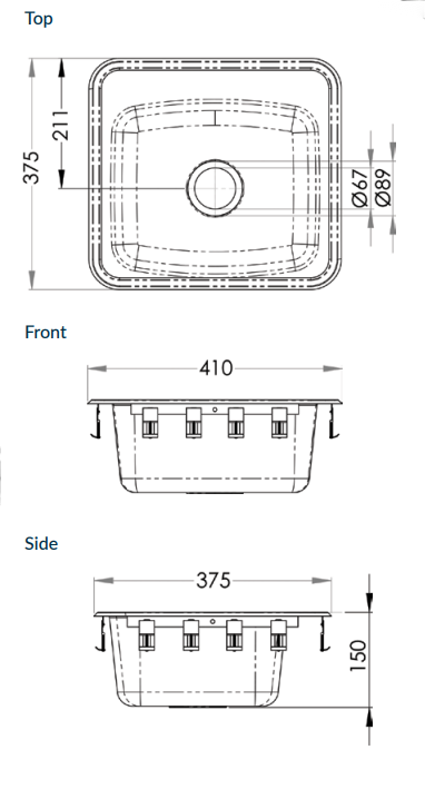 Inset Stainless Steel Bar Sink - HD reno