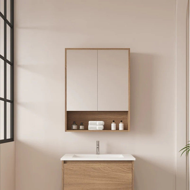 600-1500*150*780mm Mercio HERA Elegant Oak MDF Wall Mounted Shaving Cabinet With Shelf