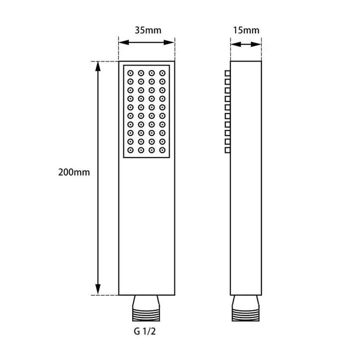 Aquaperla Norico Esperia Solid Brass Square Handheld Shower Head (Copy)