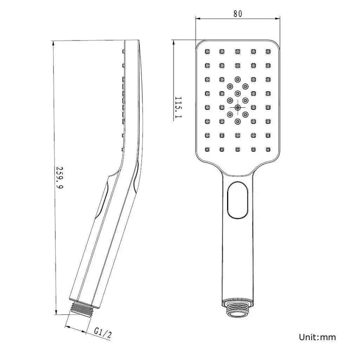 270mm Aquaperla Norico Esperia ABS Square Rainfall Mixed Center Spray Handheld Shower Head (Copy)