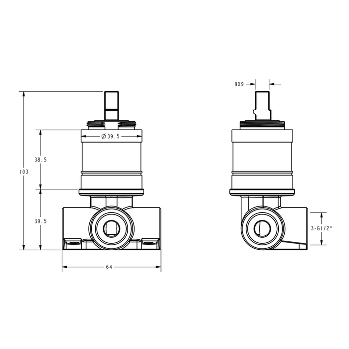 ACL Linie Solid Brass Fluted Wall Mixer
