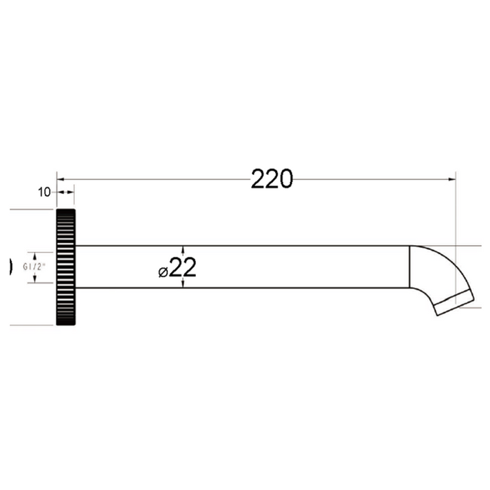 220mm Ikon Linie Brushed Nickel/Matt Black/Gunmetal Grey/Brushed Gold Solid Brass Round Spout - HD reno