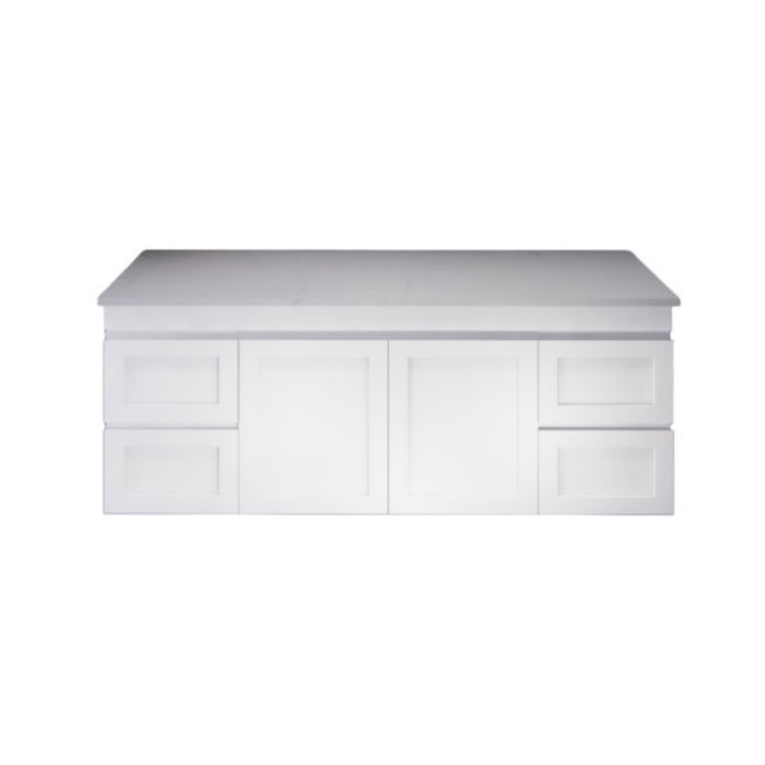 600-1500*450*505mm ABS Miami Matt White Shaker Plywood Wall Hung Vanity