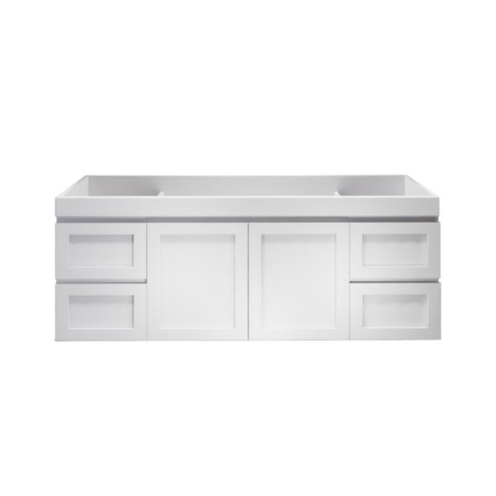 600-1500*450*505mm ABS Miami Matt White Shaker Plywood Wall Hung Vanity