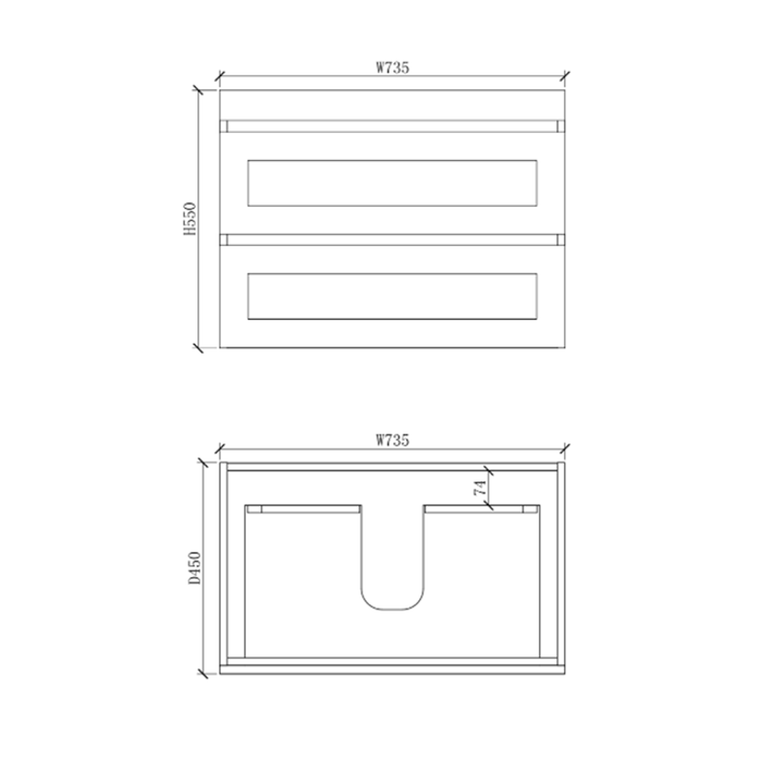 600-1500*450*550mm ABS Hawaii Shaker Matt White Plywood Wall Hung Vanity