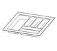 500mm Hettich Cutlery Insert Black Custom Size Kitchen Drawer Cutlery Tray Adjustable