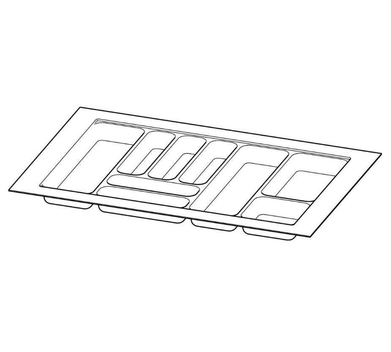 700mm Hettich Cutlery Insert Black Custom Size Kitchen Drawer Cutlery Tray Adjustable