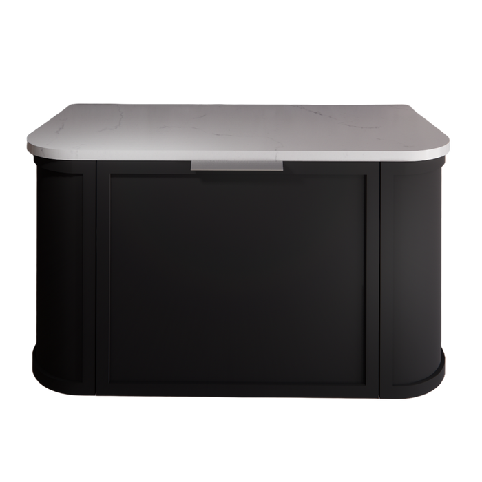 900*450*450mm ABS Houston Matt Black Plywood Curved Wall Hung Vanity