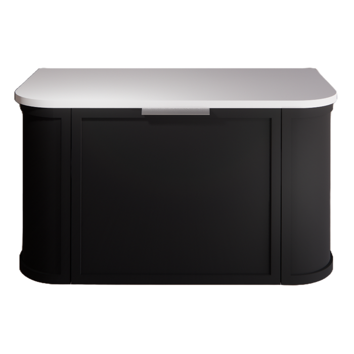 900*450*450mm ABS Houston Matt Black Plywood Curved Wall Hung Vanity