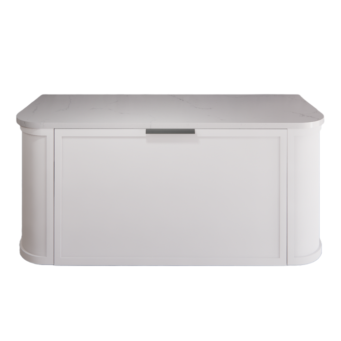 1200*450*450mm ABS Houston Matt White Plywood Curved Double Bowls Wall Hung Vanity