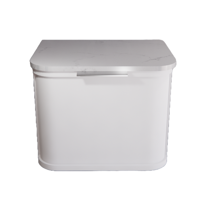 600*450*450mm ABS Houston Matt White Plywood Curved Wall Hung Vanity