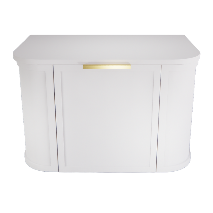750*450*450mm ABS Houston Matt White Plywood Curved Wall Hung Vanity