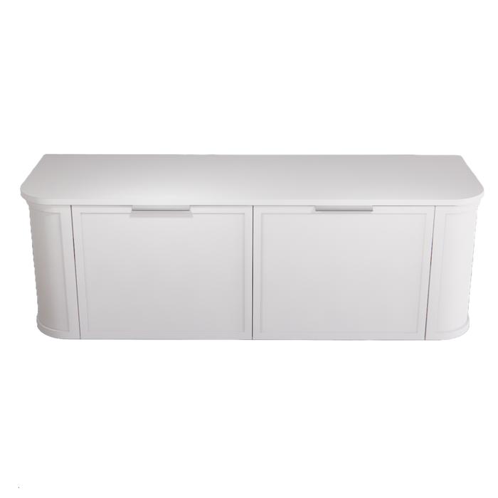 1500*450*450mm ABS Houston Matt White Plywood Curved Single Bowl Wall Hung Vanity