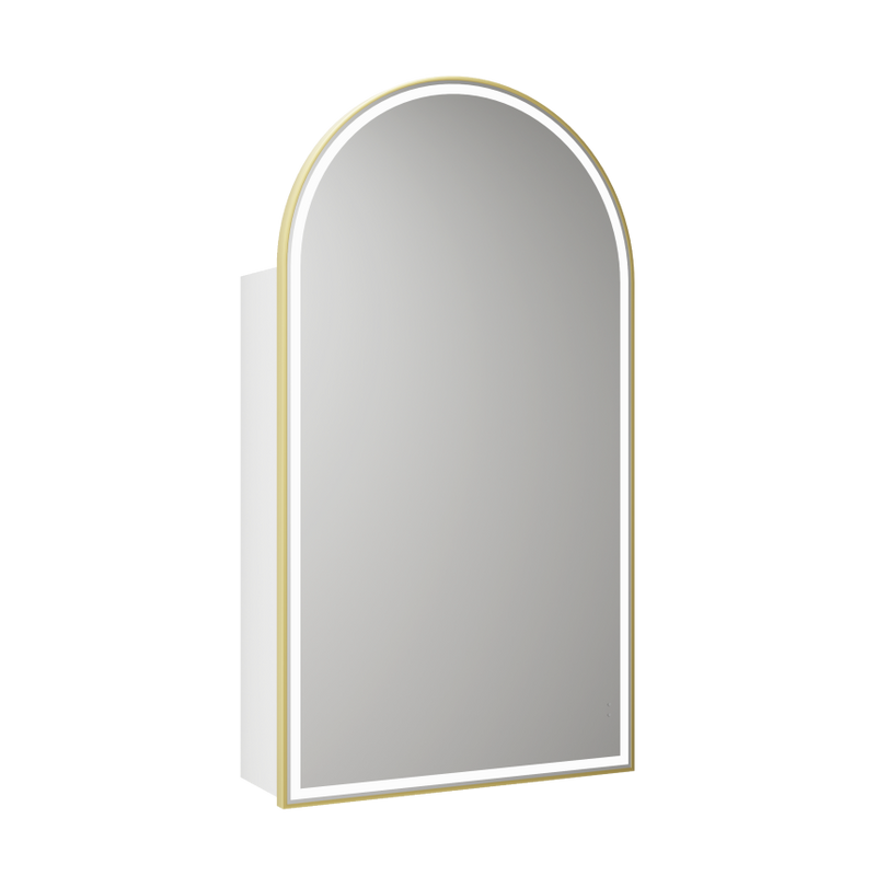 500*900*151mm Aulic Canterbury Matt White Copper-free Glass Arch LED Shaving Cabinet